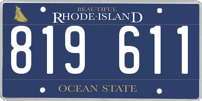 RI license plate 819611