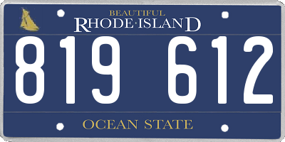 RI license plate 819612