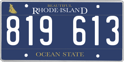 RI license plate 819613