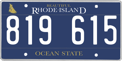 RI license plate 819615