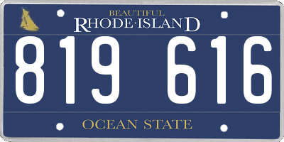 RI license plate 819616