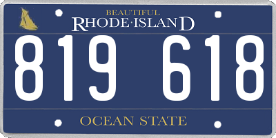 RI license plate 819618