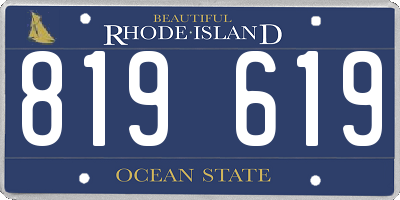RI license plate 819619