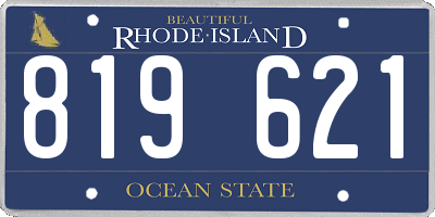 RI license plate 819621
