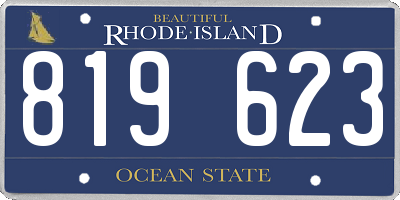 RI license plate 819623