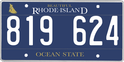 RI license plate 819624
