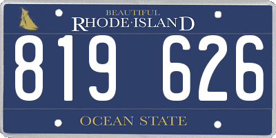 RI license plate 819626