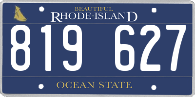RI license plate 819627