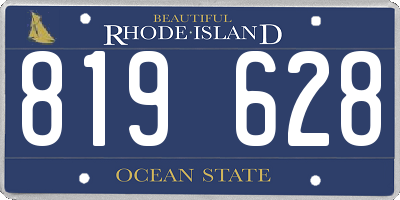 RI license plate 819628
