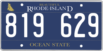 RI license plate 819629