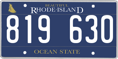 RI license plate 819630