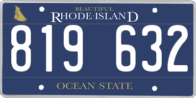 RI license plate 819632
