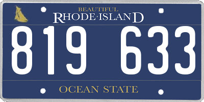 RI license plate 819633