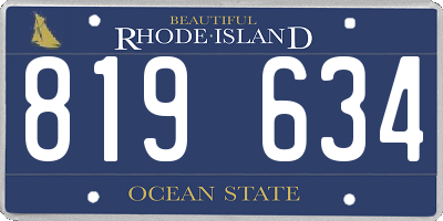 RI license plate 819634