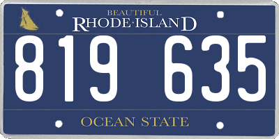 RI license plate 819635