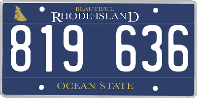 RI license plate 819636
