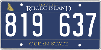RI license plate 819637
