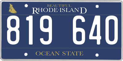 RI license plate 819640
