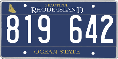RI license plate 819642