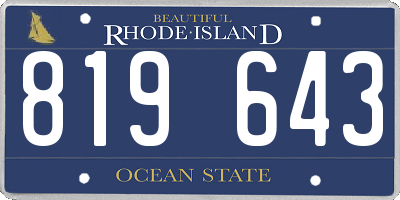 RI license plate 819643