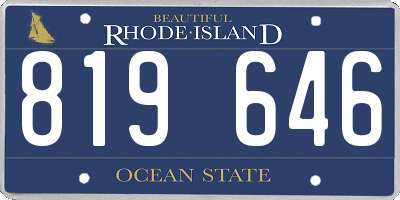 RI license plate 819646