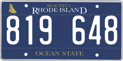 RI license plate 819648