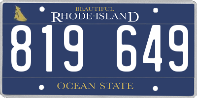 RI license plate 819649