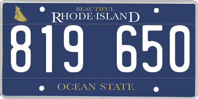 RI license plate 819650
