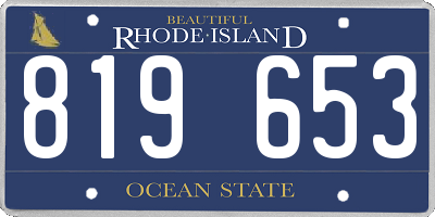 RI license plate 819653