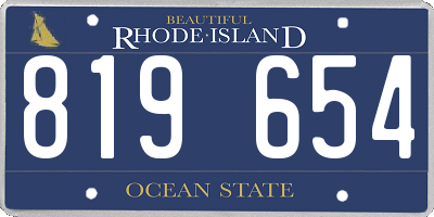 RI license plate 819654