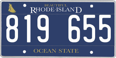 RI license plate 819655