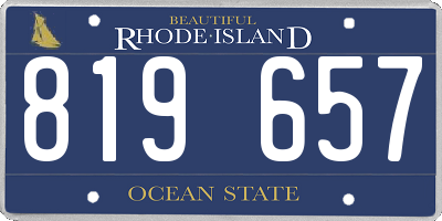 RI license plate 819657