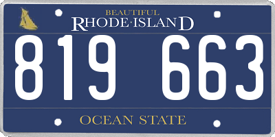 RI license plate 819663