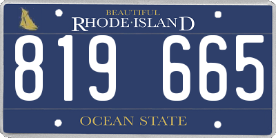 RI license plate 819665