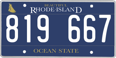 RI license plate 819667