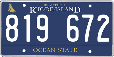 RI license plate 819672