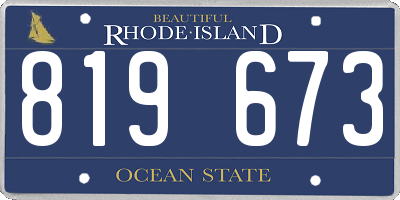 RI license plate 819673