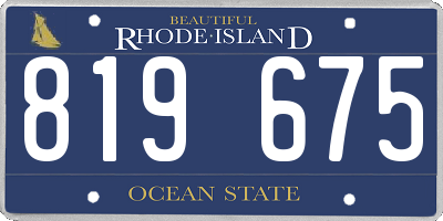 RI license plate 819675