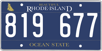 RI license plate 819677