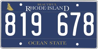 RI license plate 819678