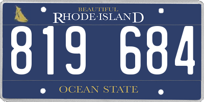 RI license plate 819684