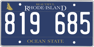 RI license plate 819685