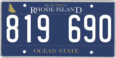 RI license plate 819690