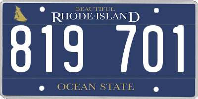 RI license plate 819701