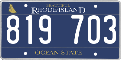 RI license plate 819703
