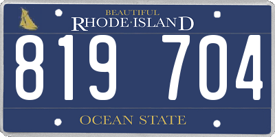 RI license plate 819704