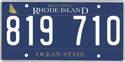 RI license plate 819710
