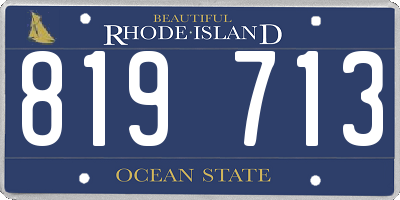 RI license plate 819713