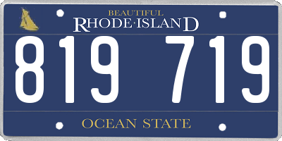 RI license plate 819719