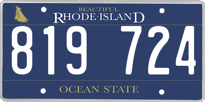 RI license plate 819724